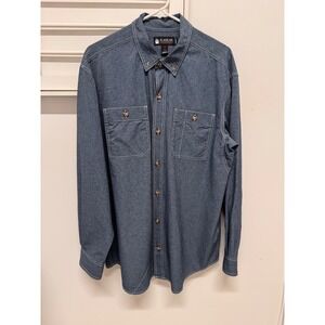 Alaskan Hardgear Duluth Trading Co Mens Blue Button Down Shirt Large Navy Blue L
